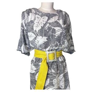 Pizzuto for Phoebe Vintage Kimono Style Tropical Leaf Pattern Dress M